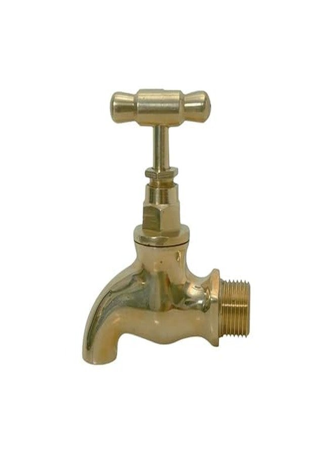 HPF Brass Bib Cock Brass Tap Gold Finish,Screw Down Tap 15mm(1/2" inch) - Image 1